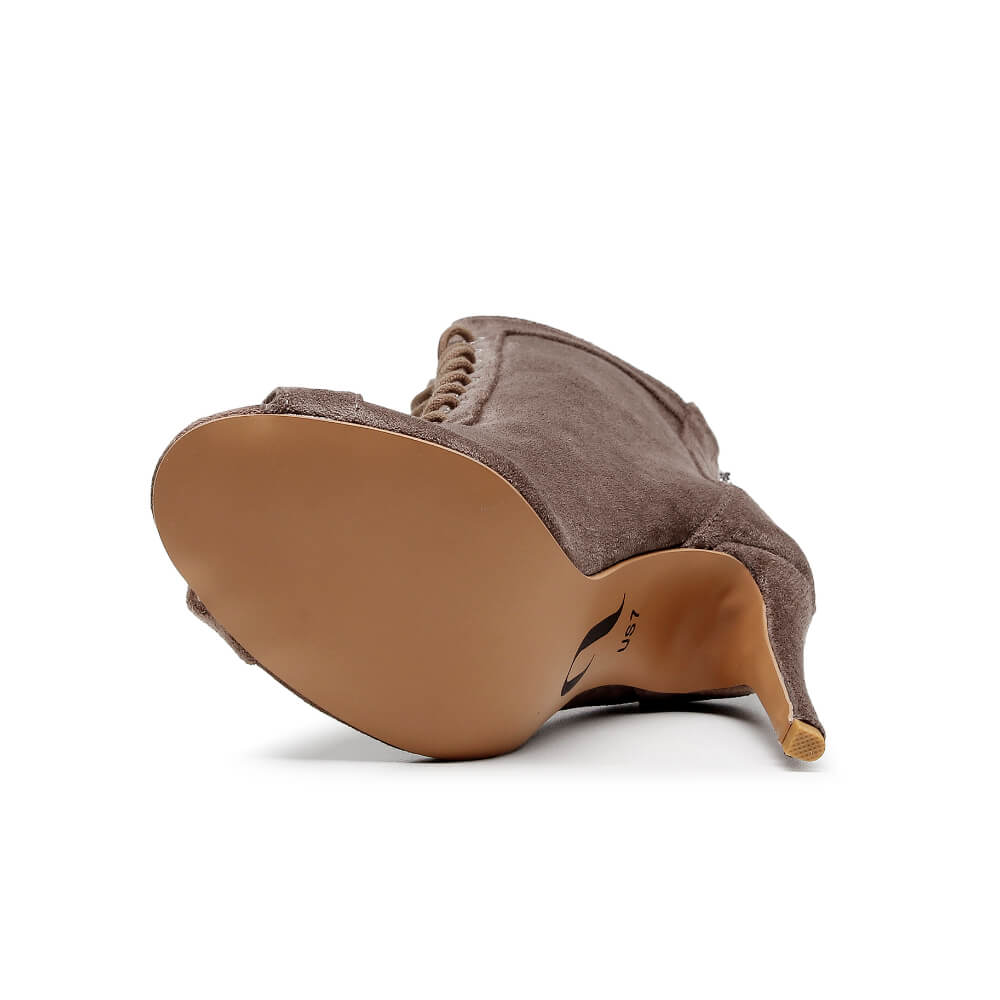 Sierralynn - Taupe Vegan Suede - Suede Sole (Dance Floor Only)