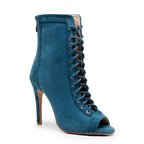 Sierralynn - Teal Vegan Suede - Suede Sole (Dance Floor Only)