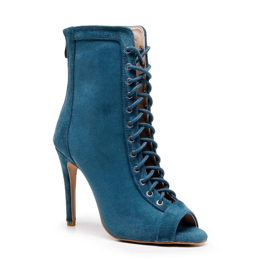 Sierralynn - Teal Vegan Suede - Suede Sole (Dance Floor Only)