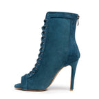 Sierralynn - Teal Vegan Suede - Suede Sole (Dance Floor Only)