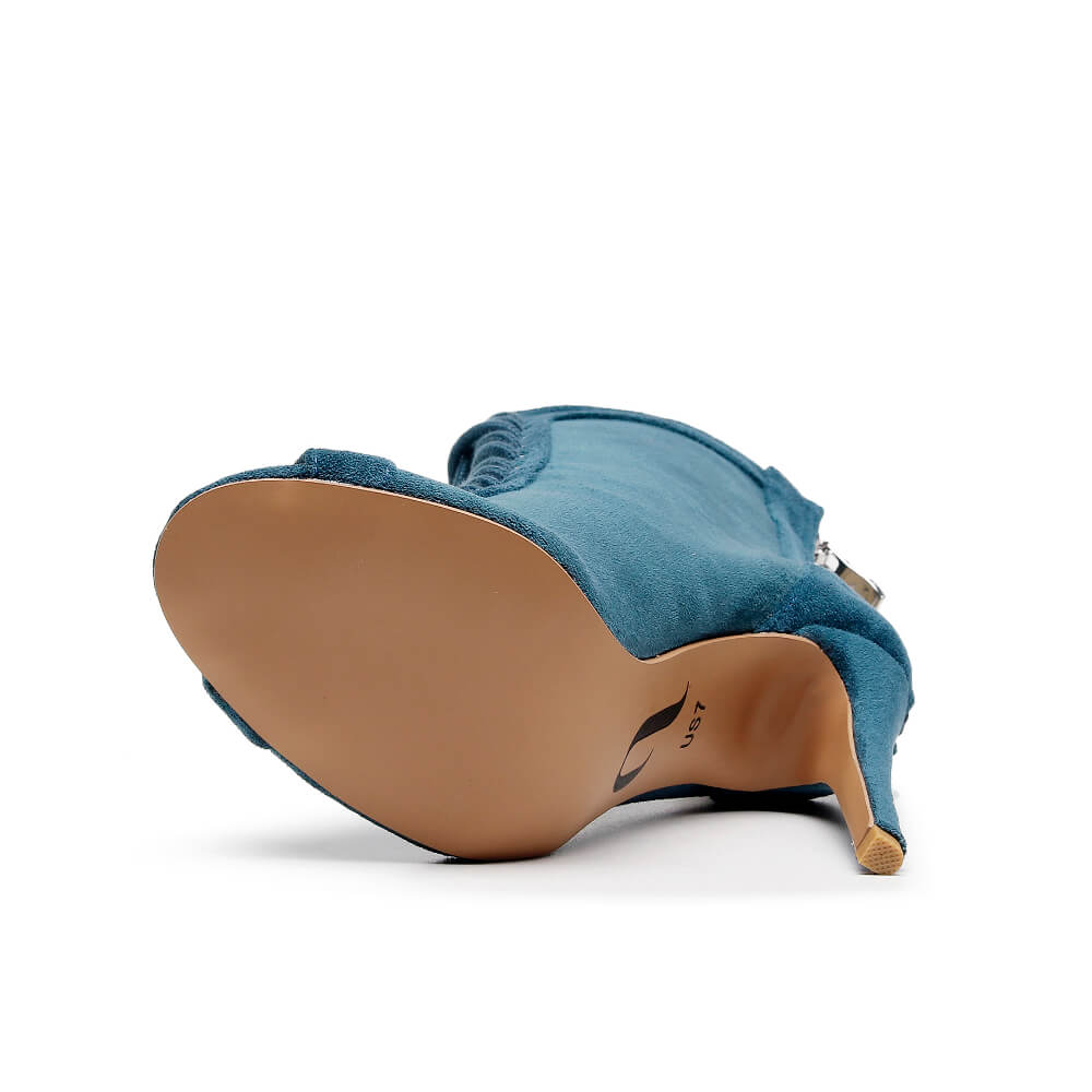 Sierralynn - Teal Vegan Suede - Suede Sole (Dance Floor Only)