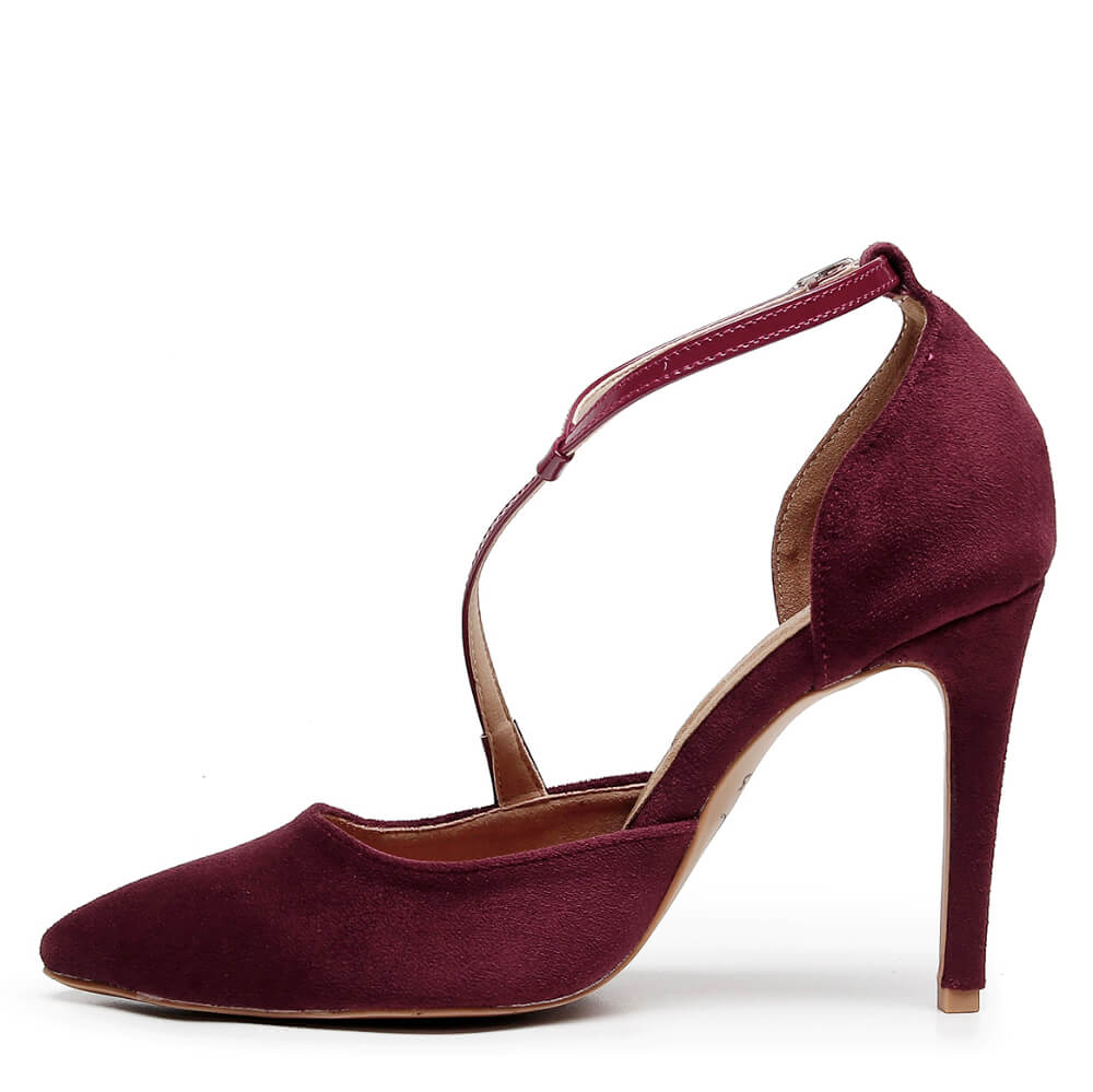 Silana - Burgundy Suede and Patent - Street Sole