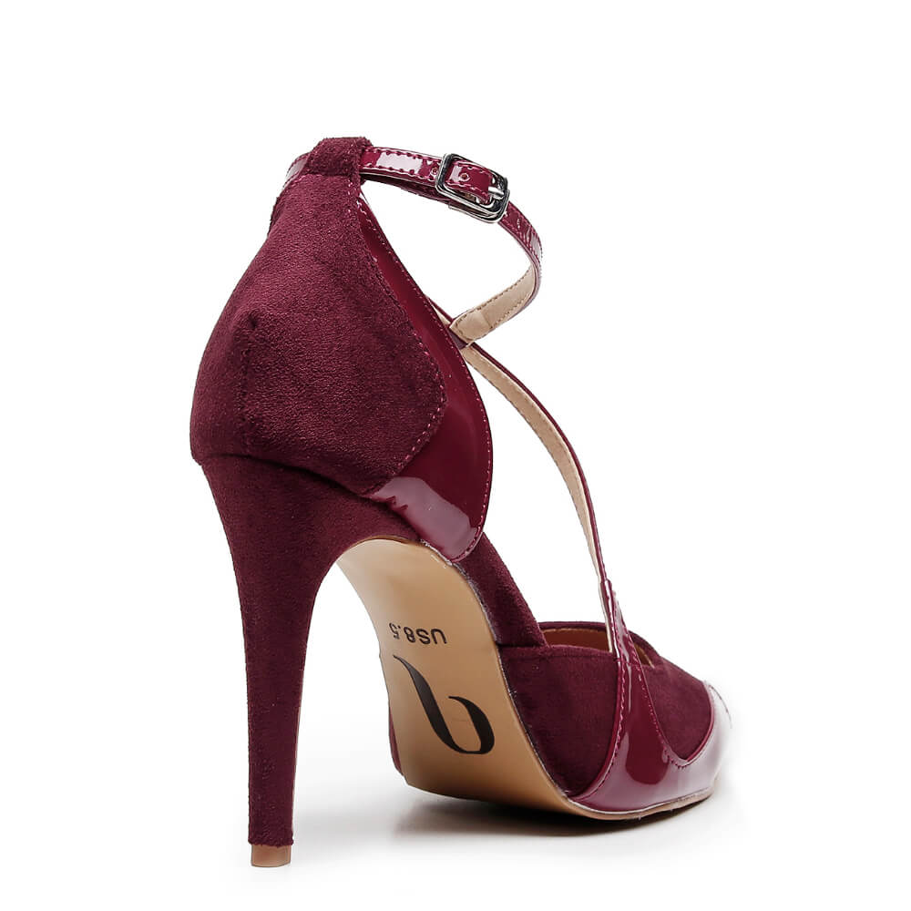 Silana - Burgundy Suede and Patent - Street Sole