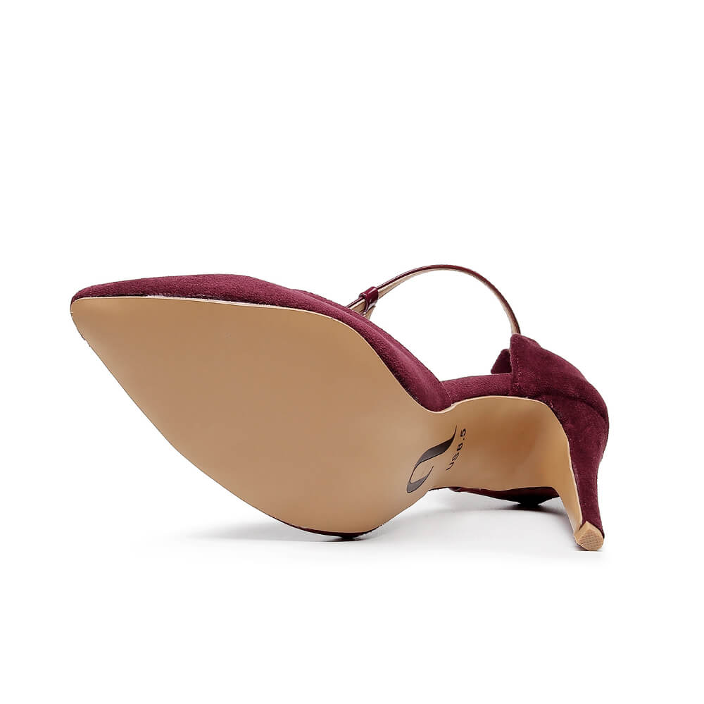 Silana - Burgundy Suede and Patent - Street Sole