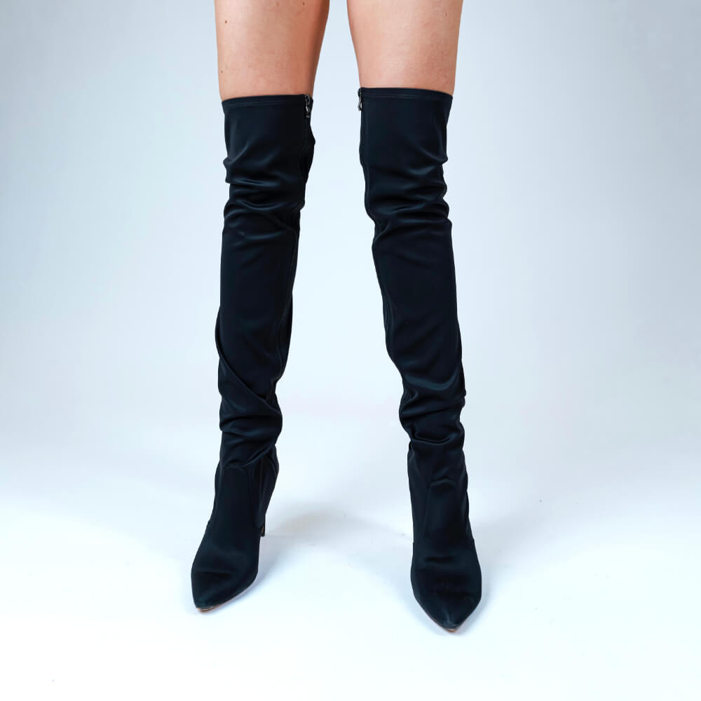 Skye Size Inclusive - Black Lycra - Street Sole - Thigh Variant One