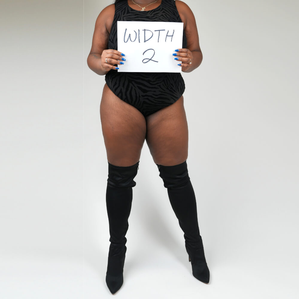 Skye Size Inclusive - Red Lycra - Street Sole - Thigh Variant Two