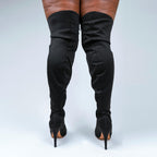 Skye Size Inclusive - Hot Pink Lycra - Street Sole - Thigh Variant Three