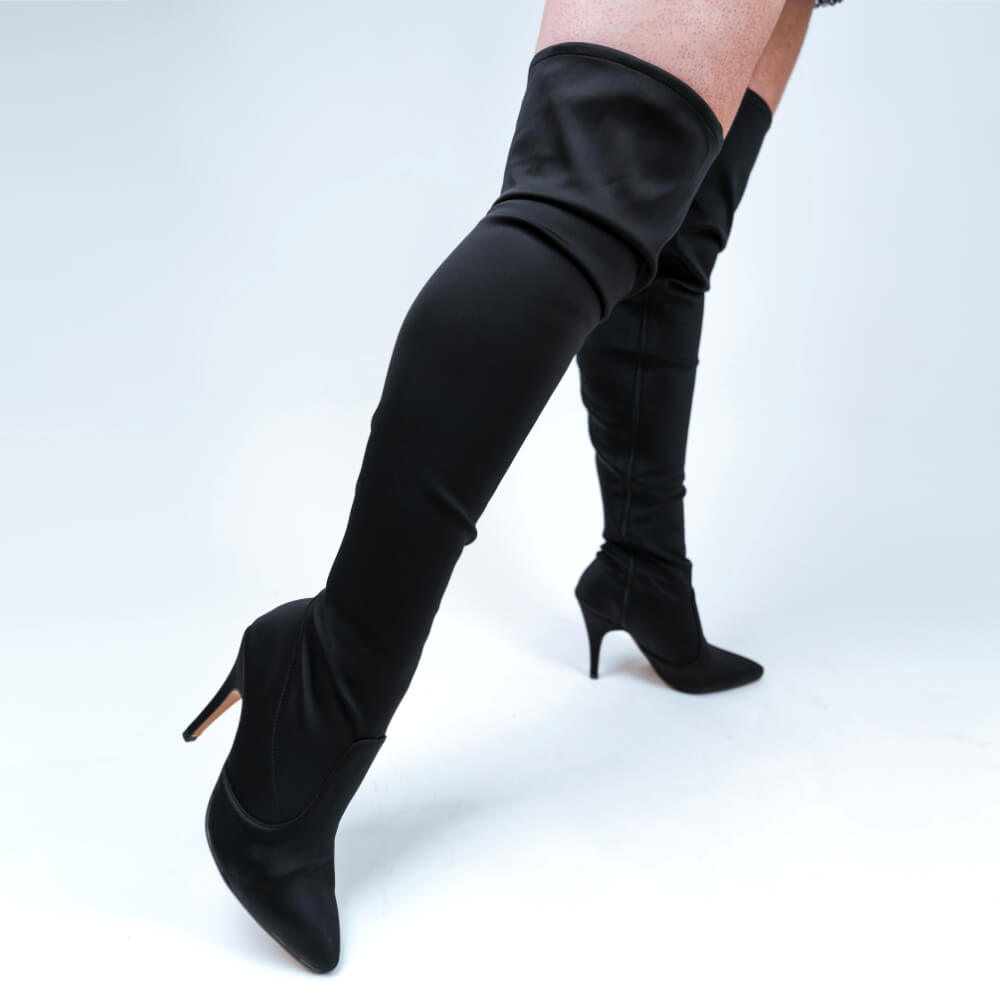 Skye Size Inclusive - Black Lycra - Street Sole - Thigh Variant Three