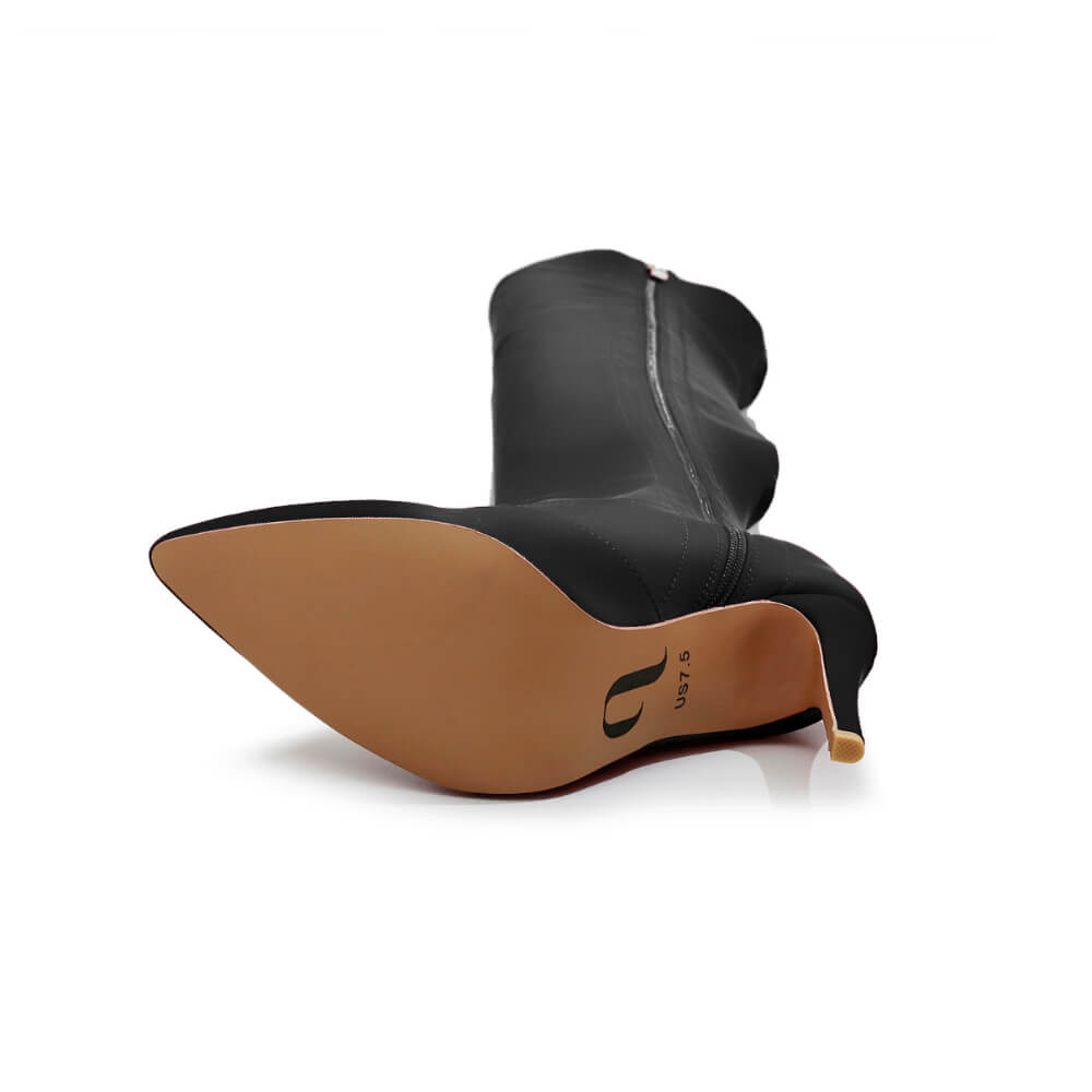 Skye Size Inclusive - Black Lycra - Street Sole - Thigh Variant One