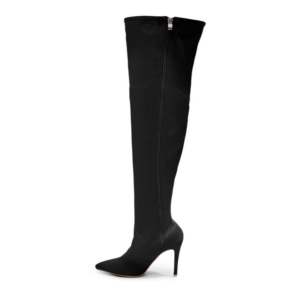 Skye Size Inclusive - Black Lycra - Street Sole - Thigh Variant Three