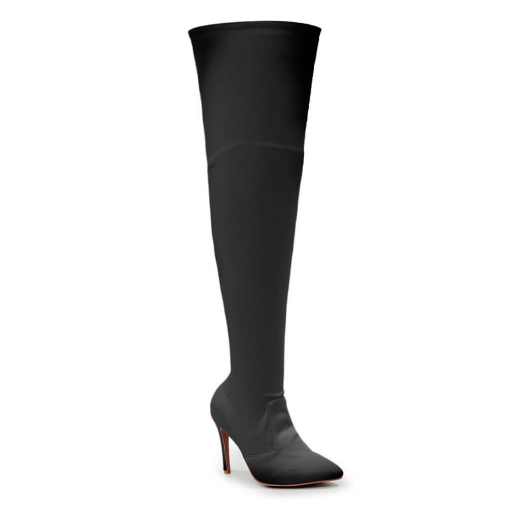 Skye Size Inclusive - Black Lycra - Street Sole - Thigh Variant Four