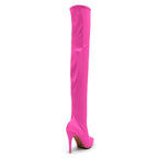Skye Size Inclusive - Hot Pink Lycra - Street Sole - Thigh Variant Zero