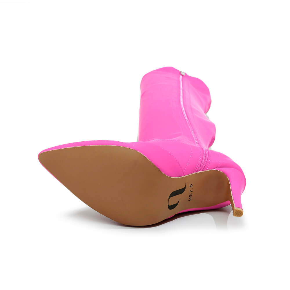 Skye Size Inclusive - Hot Pink Lycra - Street Sole - Thigh Variant Zero