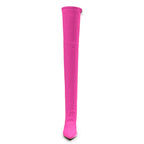 Skye Size Inclusive - Hot Pink Lycra - Street Sole - Thigh Variant One
