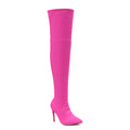Skye Size Inclusive - Hot Pink Lycra - Street Sole - Thigh Variant Two