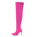 Skye Size Inclusive - Hot Pink Lycra - Street Sole - Thigh Variant Two