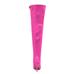 Skye Size Inclusive - Hot Pink Lycra - Street Sole - Thigh Variant Two