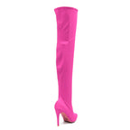 Skye Size Inclusive - Hot Pink Lycra - Street Sole - Thigh Variant Two