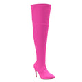 Skye Size Inclusive - Hot Pink Lycra - Street Sole - Thigh Variant Three