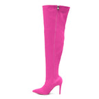 Skye Size Inclusive - Hot Pink Lycra - Street Sole - Thigh Variant Three