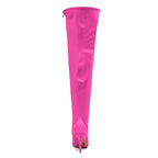 Skye Size Inclusive - Hot Pink Lycra - Street Sole - Thigh Variant Three