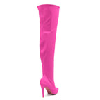Skye Size Inclusive - Hot Pink Lycra - Street Sole - Thigh Variant Three