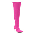 Skye Size Inclusive - Hot Pink Lycra - Street Sole - Thigh Variant Four