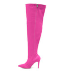 Skye Size Inclusive - Hot Pink Lycra - Street Sole - Thigh Variant Four