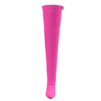 Skye Size Inclusive - Hot Pink Lycra - Street Sole - Thigh Variant Four