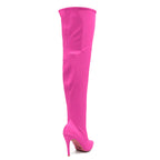 Skye Size Inclusive - Hot Pink Lycra - Street Sole - Thigh Variant Four