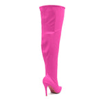 Skye Size Inclusive - Hot Pink Lycra - Street Sole - Thigh Variant Five