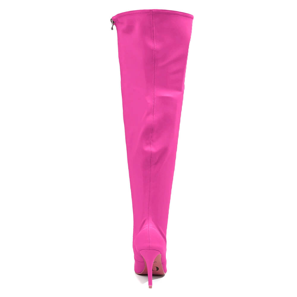 Skye Size Inclusive - Hot Pink Lycra - Street Sole - Thigh Variant Six