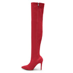 Skye Size Inclusive - Red Lycra - Street Sole - Thigh Variant Zero
