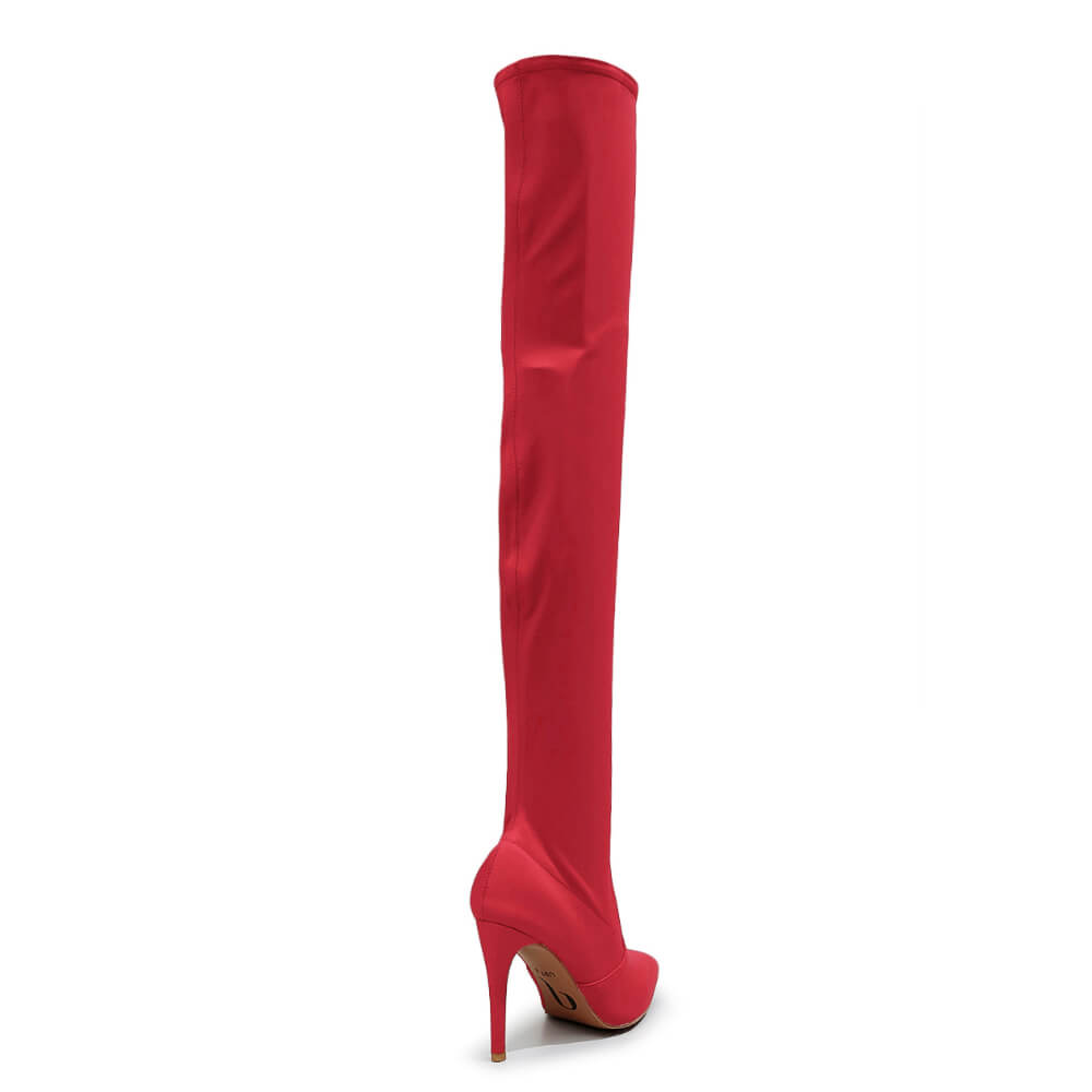 Skye Size Inclusive - Red Lycra - Street Sole - Thigh Variant Zero