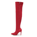 Skye Size Inclusive - Red Lycra - Street Sole - Thigh Variant One