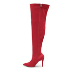 Skye Size Inclusive - Red Lycra - Street Sole - Thigh Variant Three
