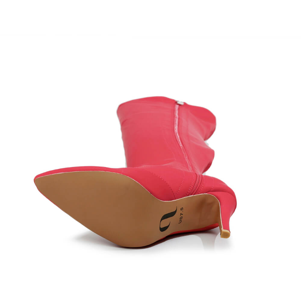 Skye Size Inclusive - Red Lycra - Street Sole - Thigh Variant Three