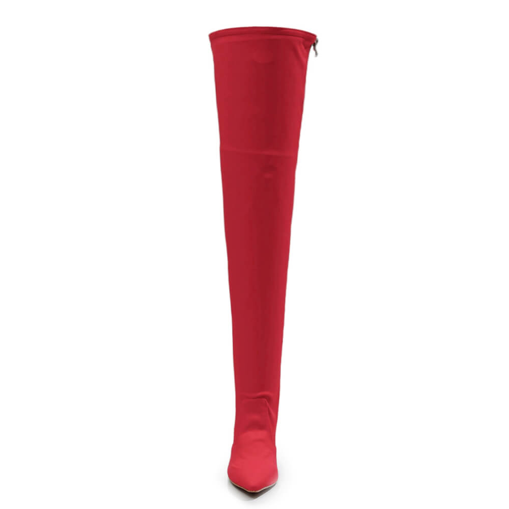 Skye Size Inclusive - Red Lycra - Street Sole - Thigh Variant Four