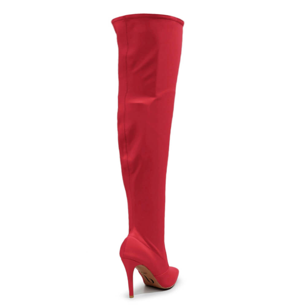 Skye Size Inclusive - Red Lycra - Street Sole - Thigh Variant Four