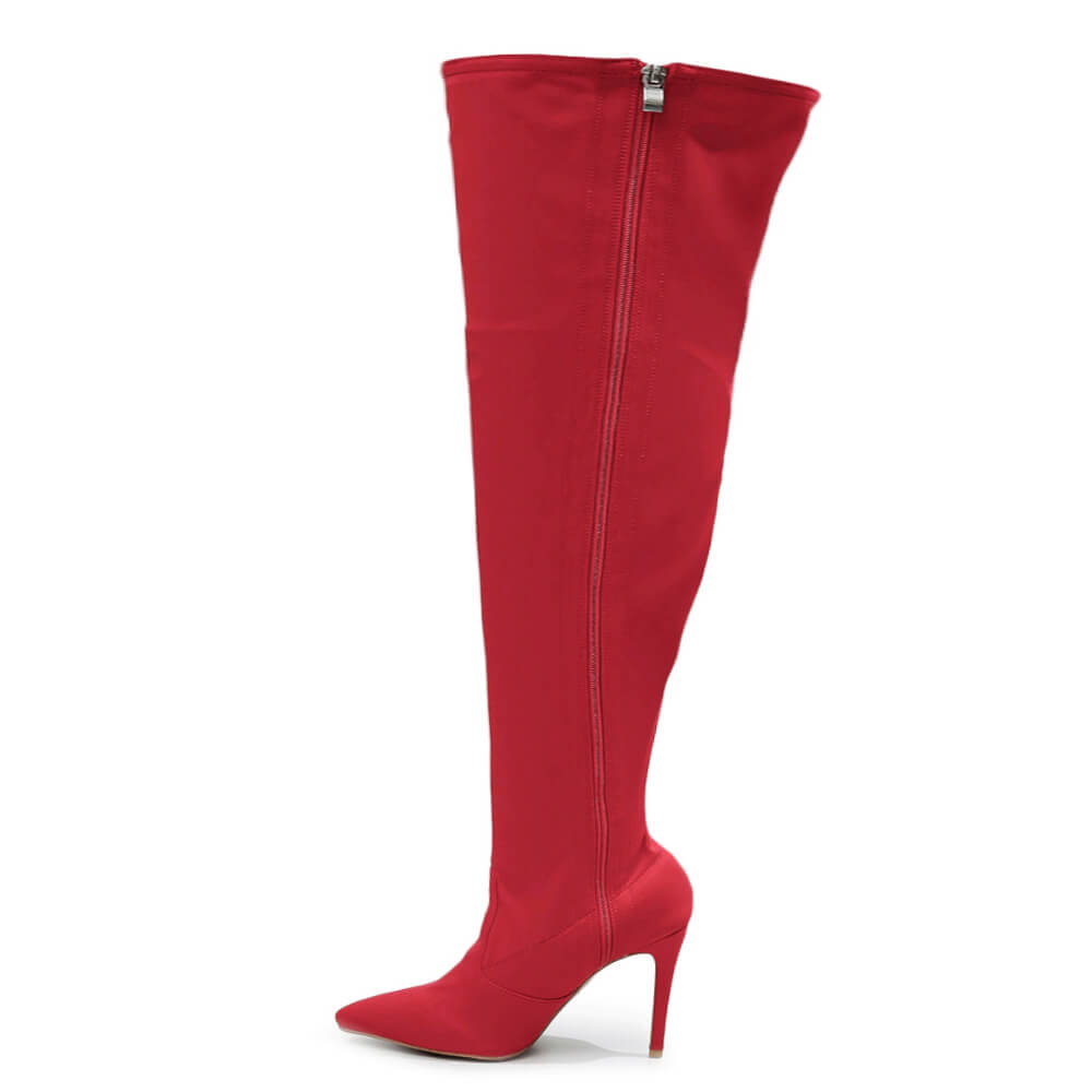Skye Size Inclusive - Red Lycra - Street Sole - Thigh Variant Five