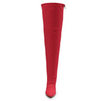 Skye Size Inclusive - Red Lycra - Street Sole - Thigh Variant Six