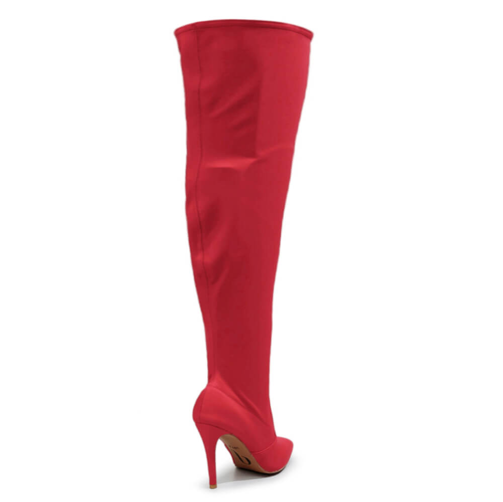 Skye Size Inclusive - Red Lycra - Street Sole - Thigh Variant Six