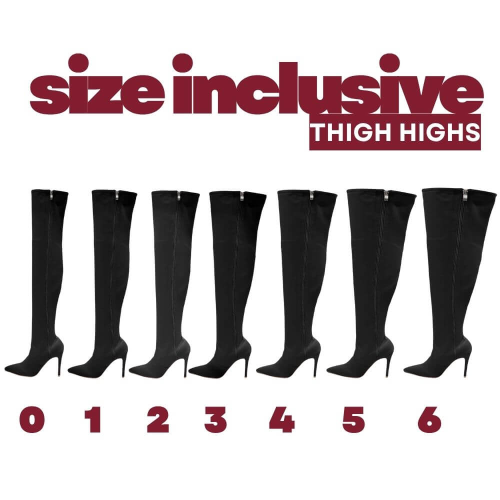 Skye Size Inclusive - Red Lycra - Street Sole - Thigh Variant One