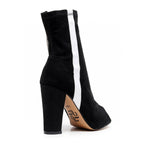 Speechless Ankle Bootie - Black Vegan Stretch Suede - Street Sole