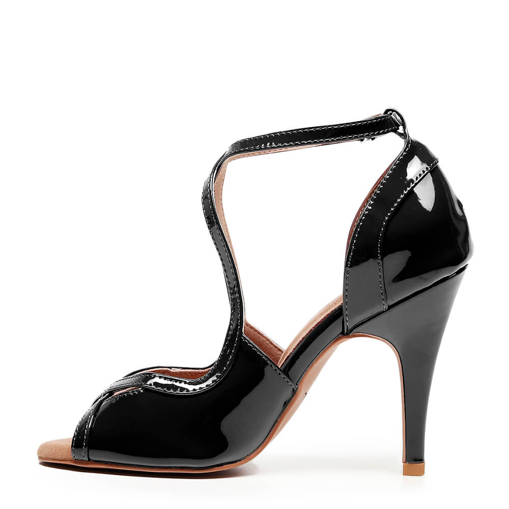 Starlette - Black Vegan Patent  - Street Sole