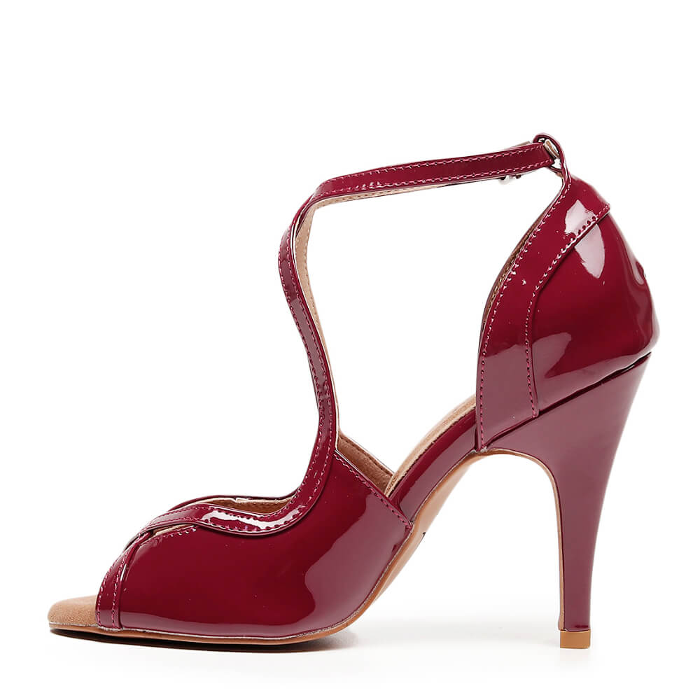 Starlette - Burgundy Vegan Patent  - Street Sole