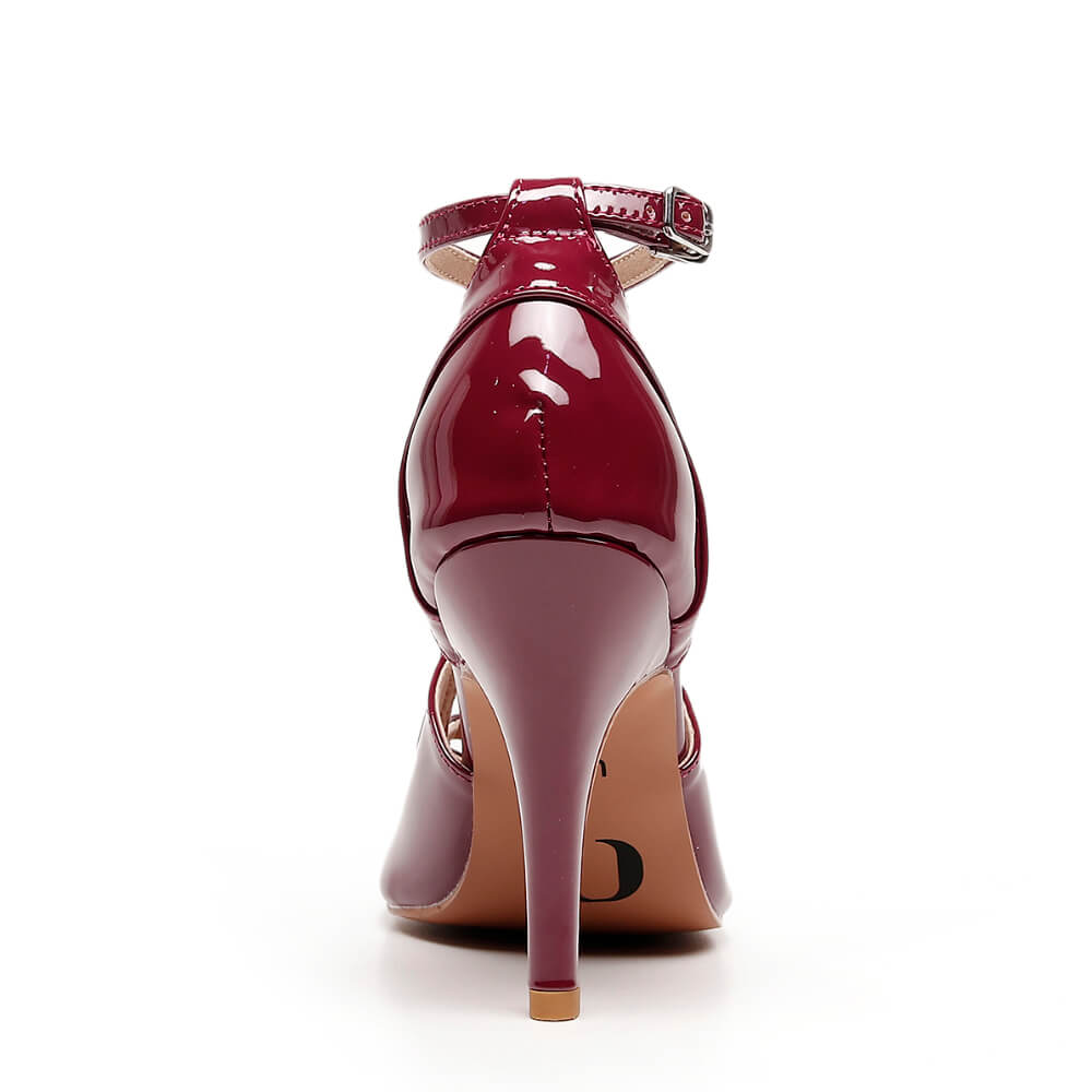 Starlette - Burgundy Vegan Patent  - Street Sole