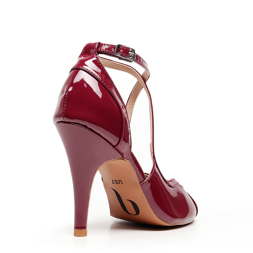 Starlette - Burgundy Vegan Patent  - Street Sole