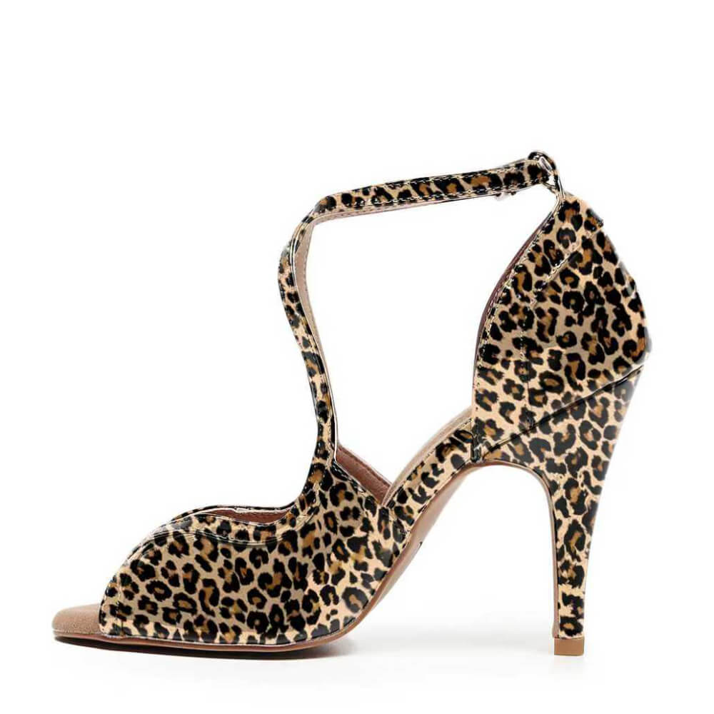 Starlette - Leopard Satin - Suede Sole