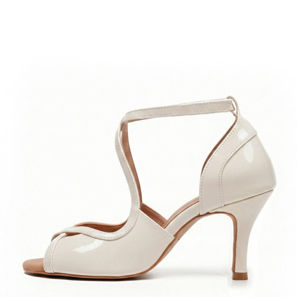 Starlette - Cuir verni végan ivoire - Semelle Street